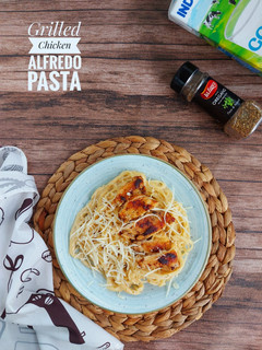 Foto resep Grilled Chicken Alfredo Pasta