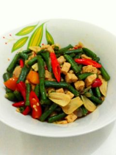 Foto resep Oseng Kacang Panjang dan Tempe