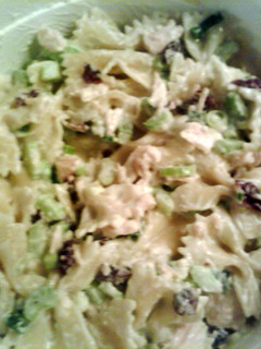A picture of Cherry-Chicken Pasta Salad.