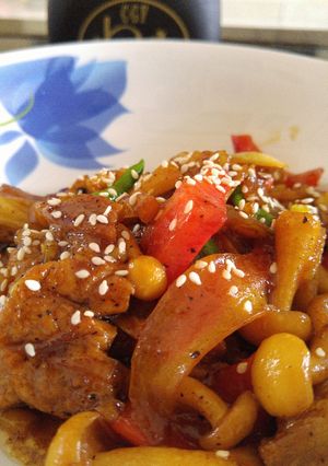 Foto resep daging teriyaki dgn jamur shimeji
