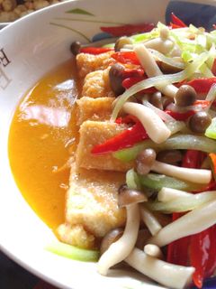 Foto resep spicy tofu mushroom