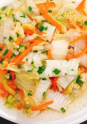 Hình của món Cải thảo xào cà rốt.