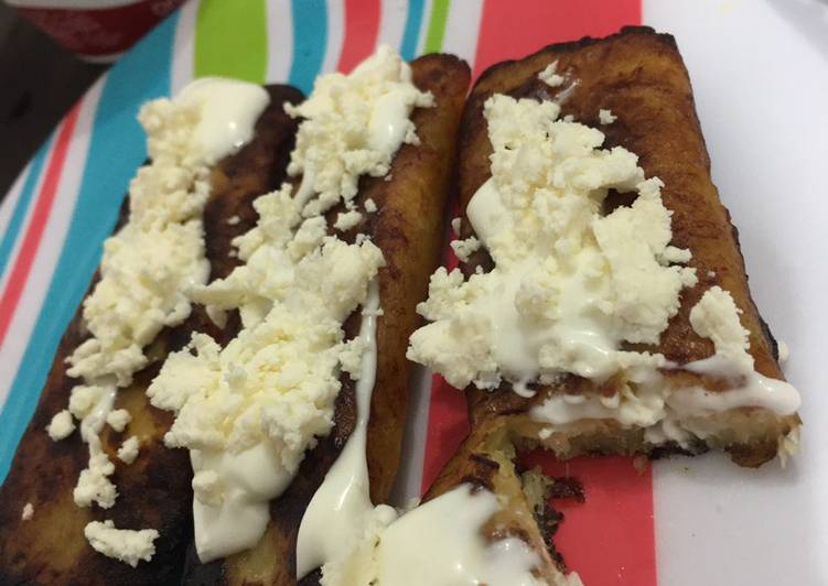 Platanitos fritos rellenos de queso 🧀 😋