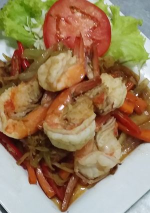 รูปของ กุ้งผัดขิง