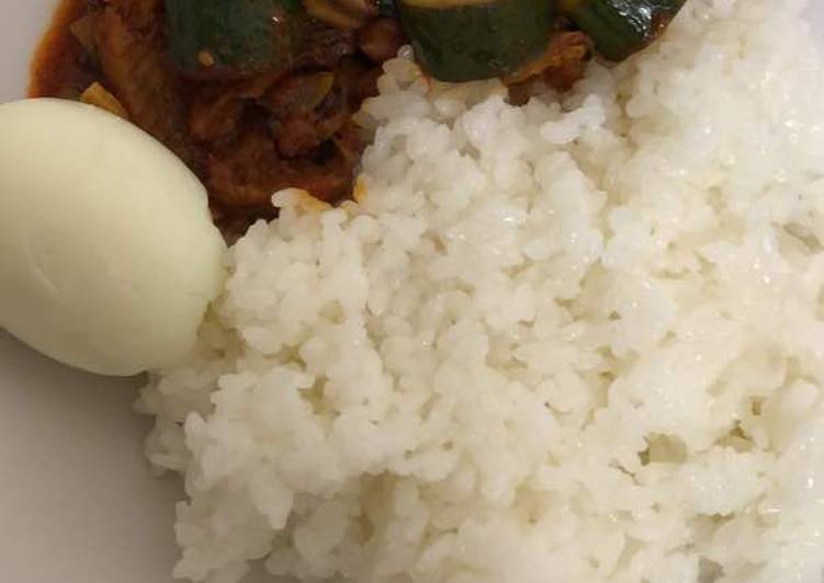 Recipe of Speedy White rice and veggie sauce