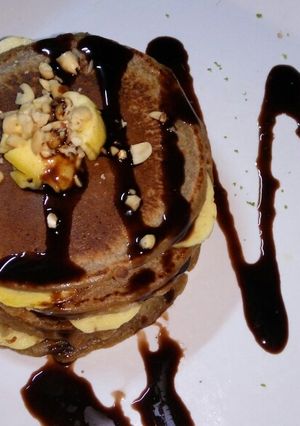 Foto resep Pancake cokelat pisang