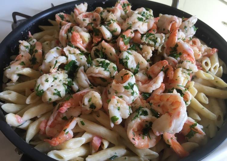 Simple Way to Prepare Homemade Shrimp Penne Alfredo