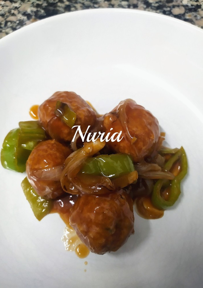 Una foto de Albóndigas en salsa agridulce