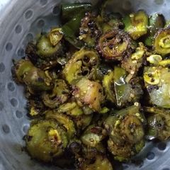 A picture of Bitter gourd brinjal fry.