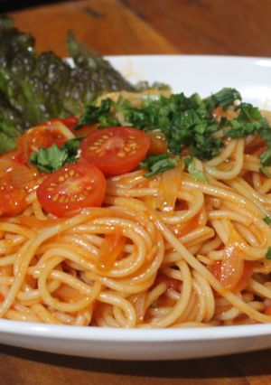 Foto resep Spaghetti Basil Pedas