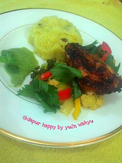 Foto resep Chicken Tandoori with Lemon Rice n Mint Chutney