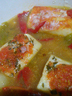Una foto de Bacalao con verduras