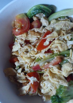 Foto resep Tumis Telur Tomat dengan Sawi