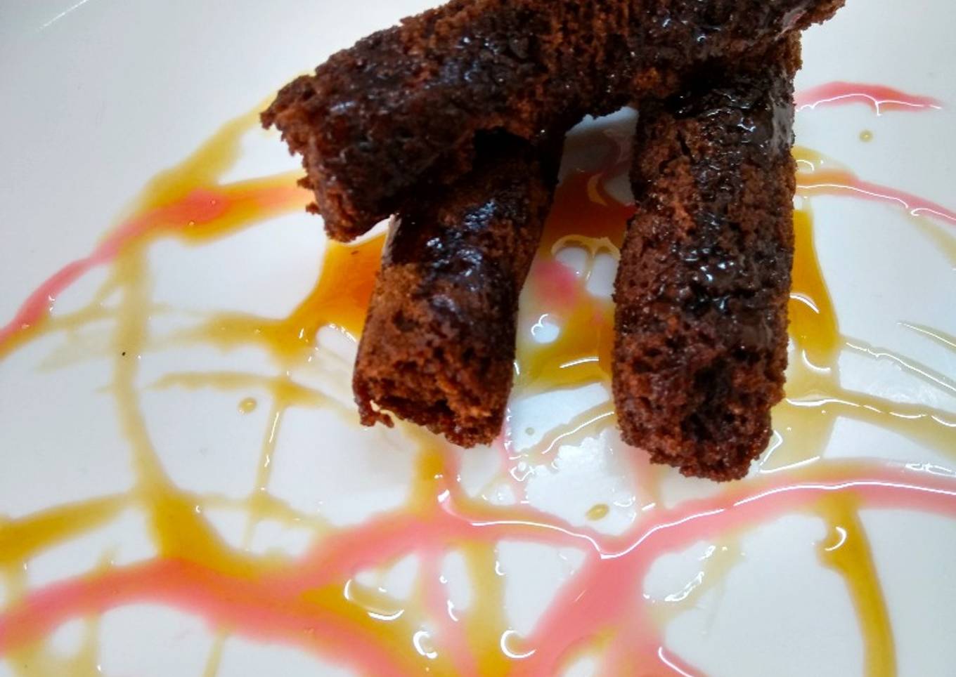 Chocolate cake cigar