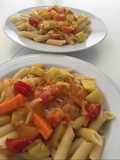 Pasta endiablada con verduras 