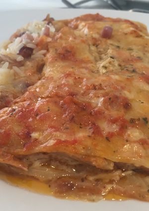 A picture of Chicken Enchiladas.