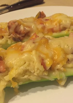 Una foto de Calabacitas rellenas de salmón