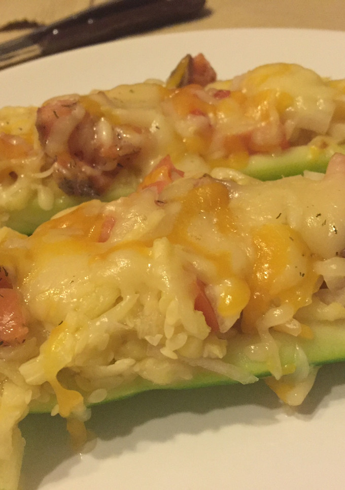 Una foto de Calabacitas rellenas de salmón