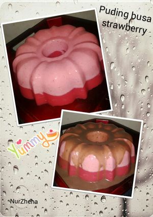 Foto resep Puding Busa Stroberi