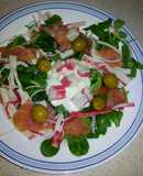 Ensalada de rúcula y salmón ahumado