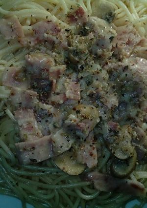 Una foto de Espagueti con salsa carbonara