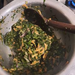 A picture of Fried sukuma wiki and spinach.