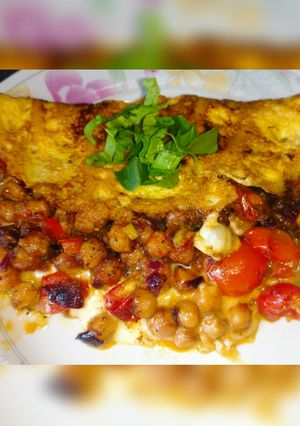 Una foto de 💜Taquitos proteicos💜 Garbanzos, cherrys y cebollita morada 💜
