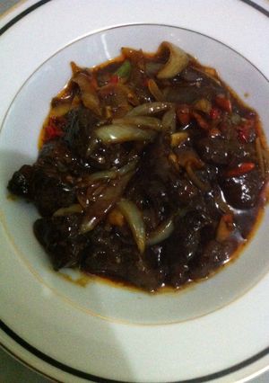 Foto resep Daging goreng pedas saus kecap 