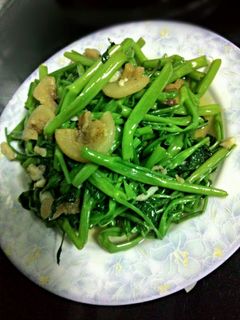 Hình của món Rau muống xào tỏi.