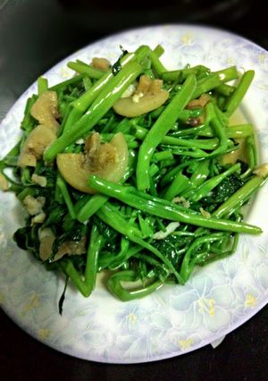 Hình của món Rau muống xào tỏi.