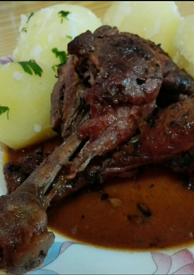 Una foto de Pollo en adobo estilo canario!!