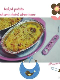 Foto resep baked potato with makaroni skutel abon tuna