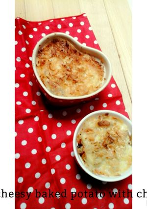 Foto resep Chessy baked potato with chicken