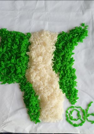 A picture of Green white green rice🇳🇬.