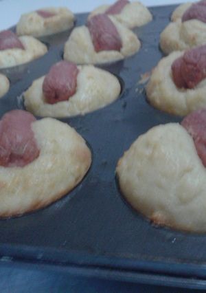 Una foto de Cup cakes salados de salchicha y queso