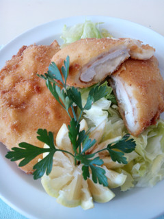Una foto de Pollo a la villeroy
