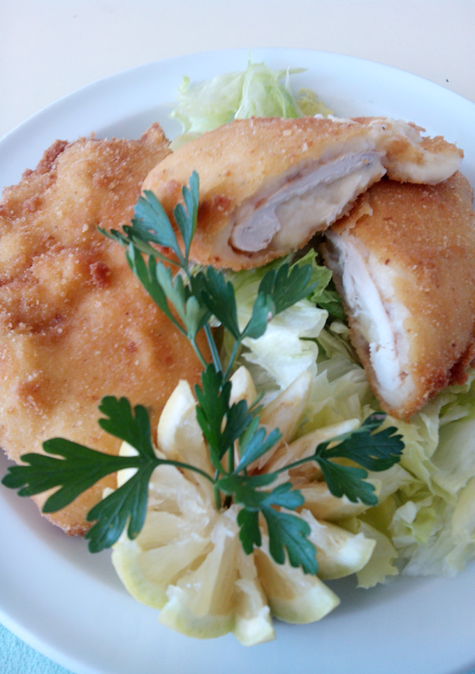 Una foto de Pollo a la villeroy 