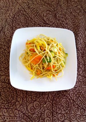 Una foto de Spaghetti con verduras