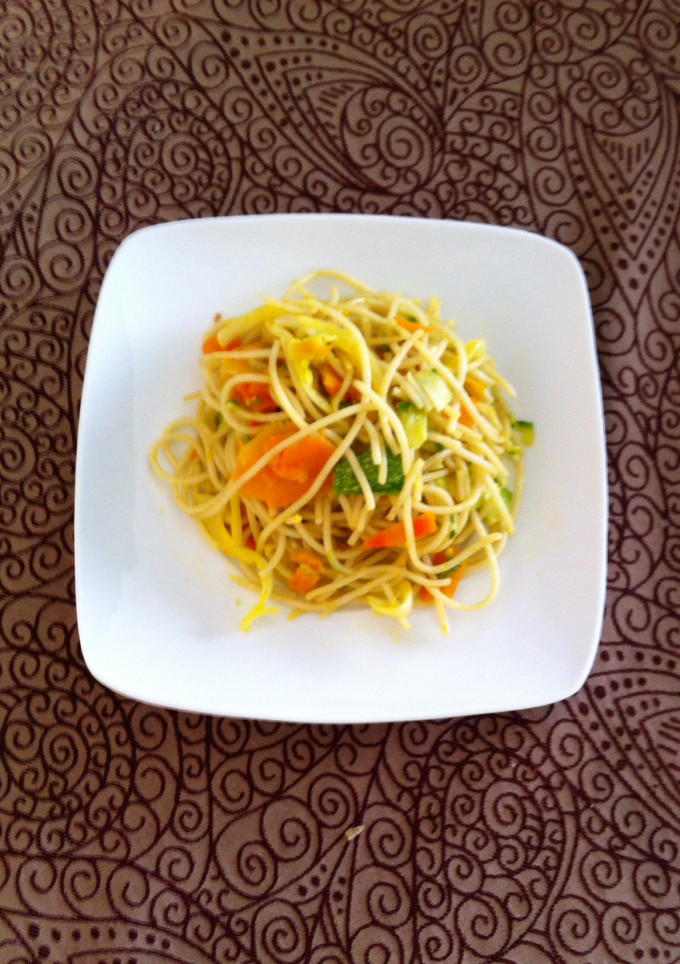 Una foto de Spaghetti con verduras