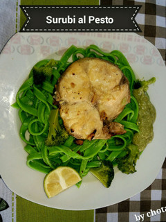 Una foto de Pescado al pesto