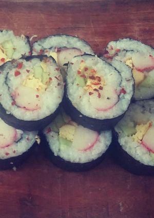 Foto resep crab stick sushi roll