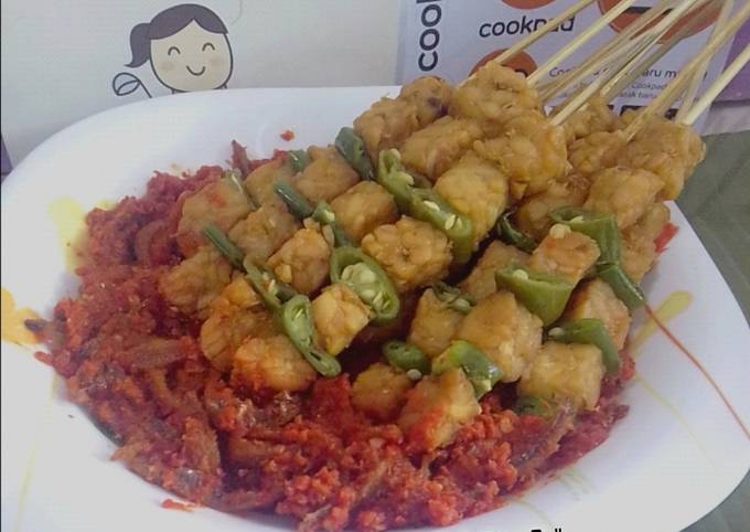 Cara Buat Sate Tempe bumbu Sambal Teri Wajib Dicoba