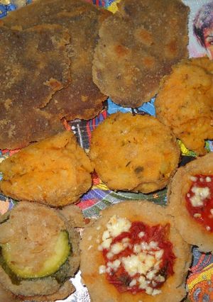 Una foto de Milanesitas de zucchini y berenjenas