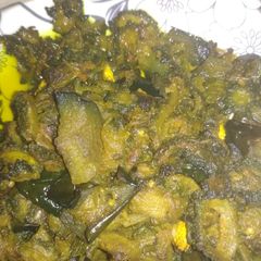 A picture of Bitter gourd brinjal fry.