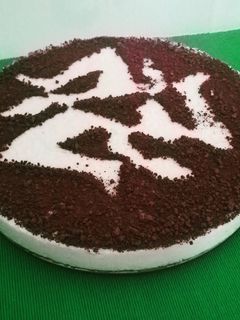 Una foto de Tarta de queso con ralladura de chocolate