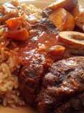 Arroz con estofado de osobuco