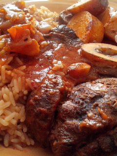 Una foto de Arroz con estofado de osobuco
