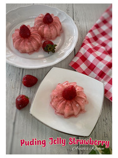 Foto resep Puding Jelly Strawberry