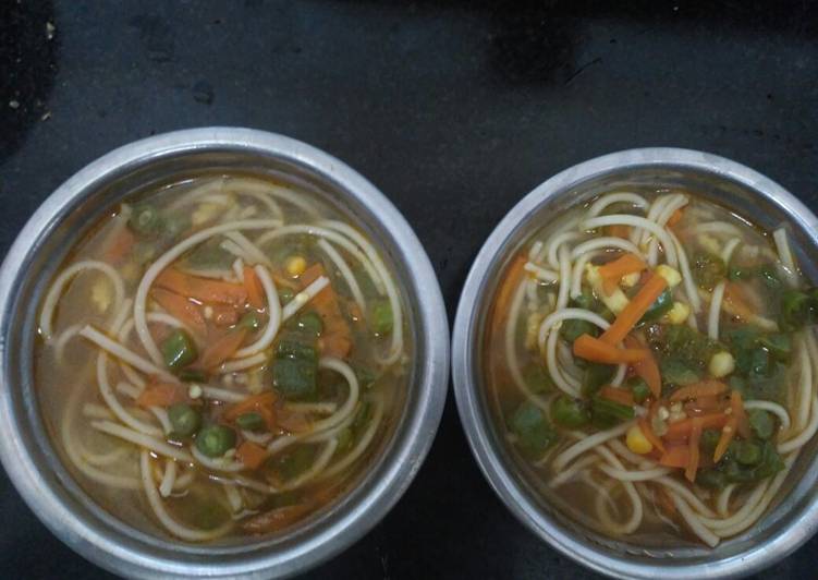 Recipe of Quick Veg noodle soup