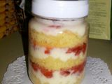 Strawberry cheese cake in jar